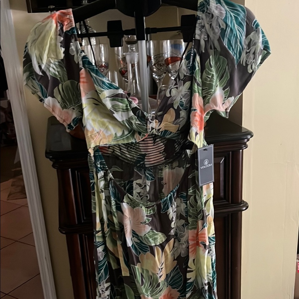 Volcom Tropical Print Maxi Dress